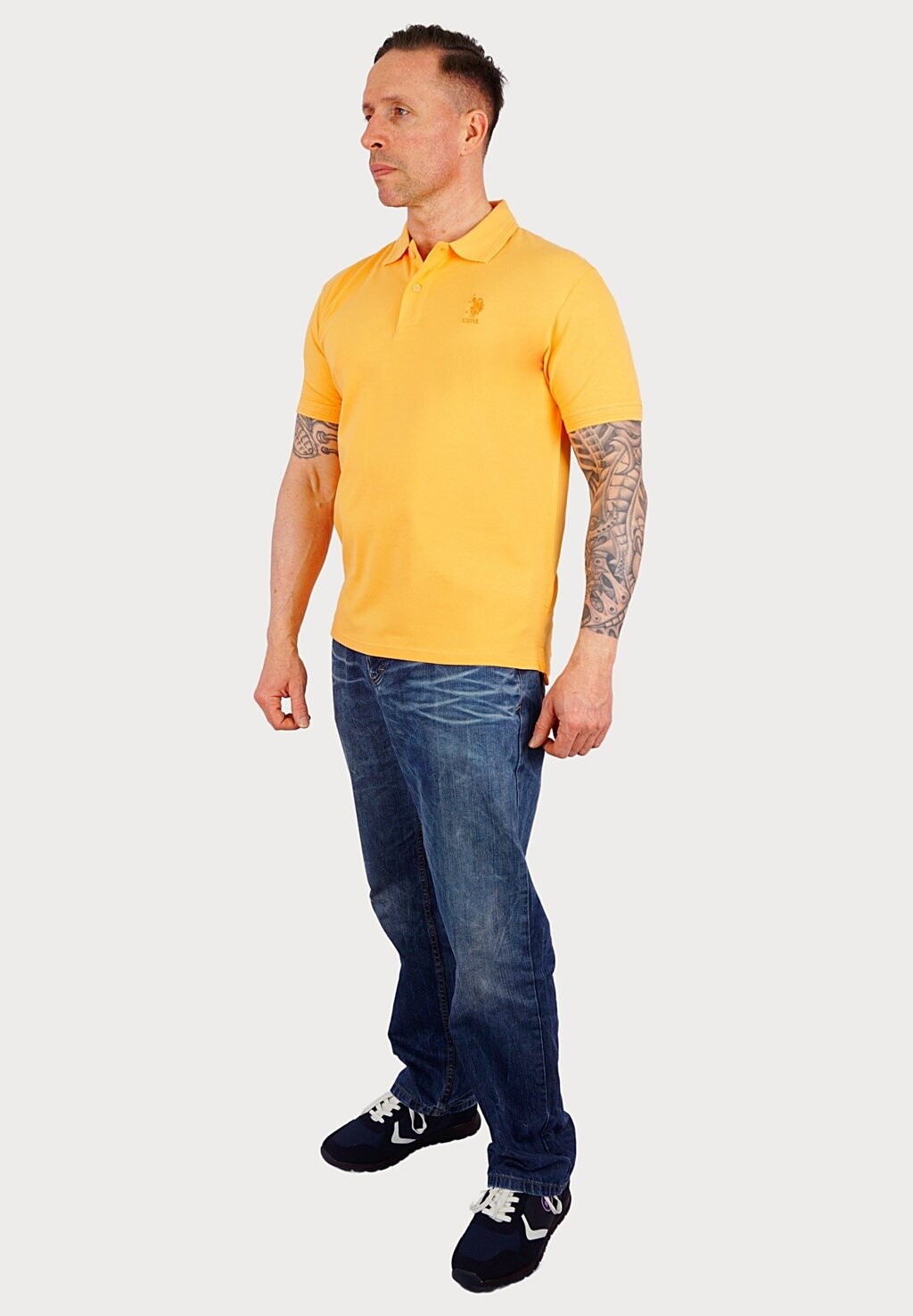 Рубашка-поло Shortsleeve Axel U.S. Polo Assn., оранжевая — фото 4