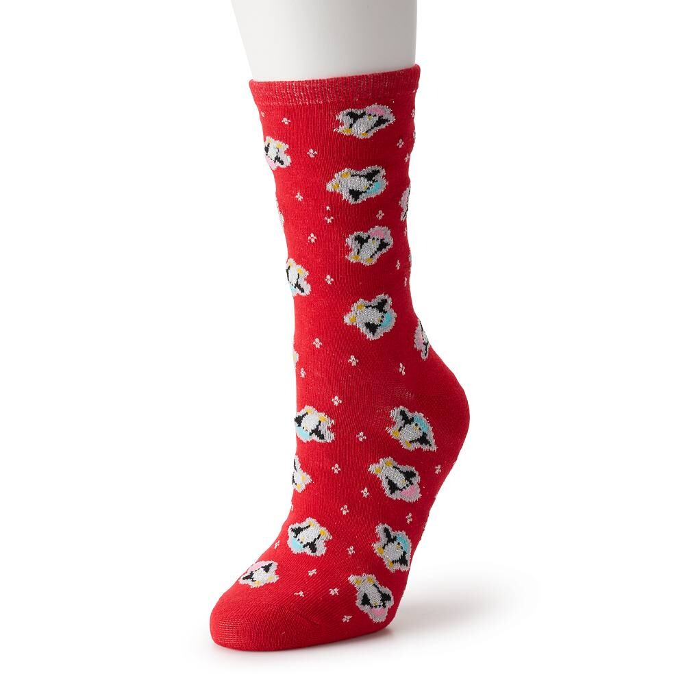 

Женские блестящие носки Snow Angel Penguin Crew SHINE, красный