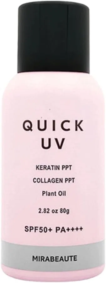 Спрей-солнцезащита Mirabote Quick UV Care 80 г + 1 тканевая маска для лица без отдушки
