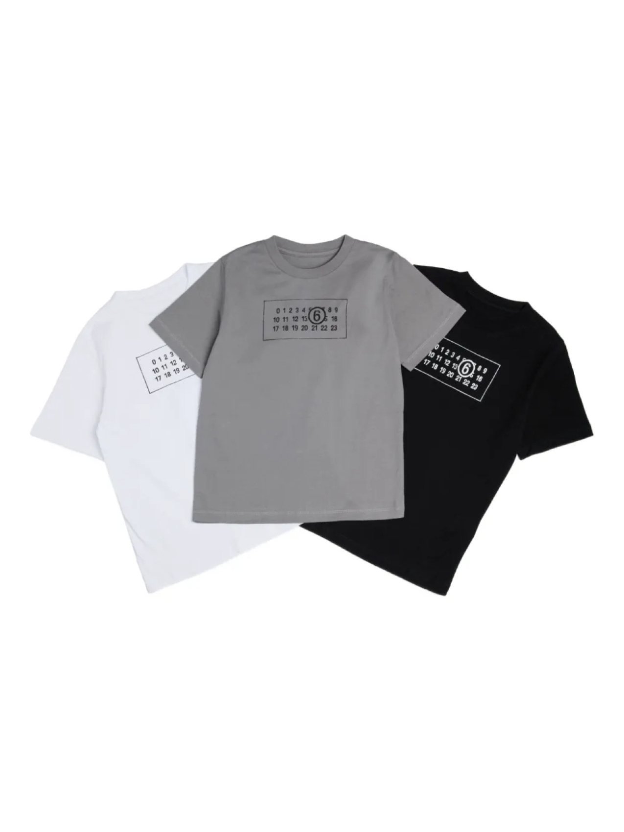 

Футболка с логотипом MM6 Maison Margiela Kids (упаковка из трех штук), черный