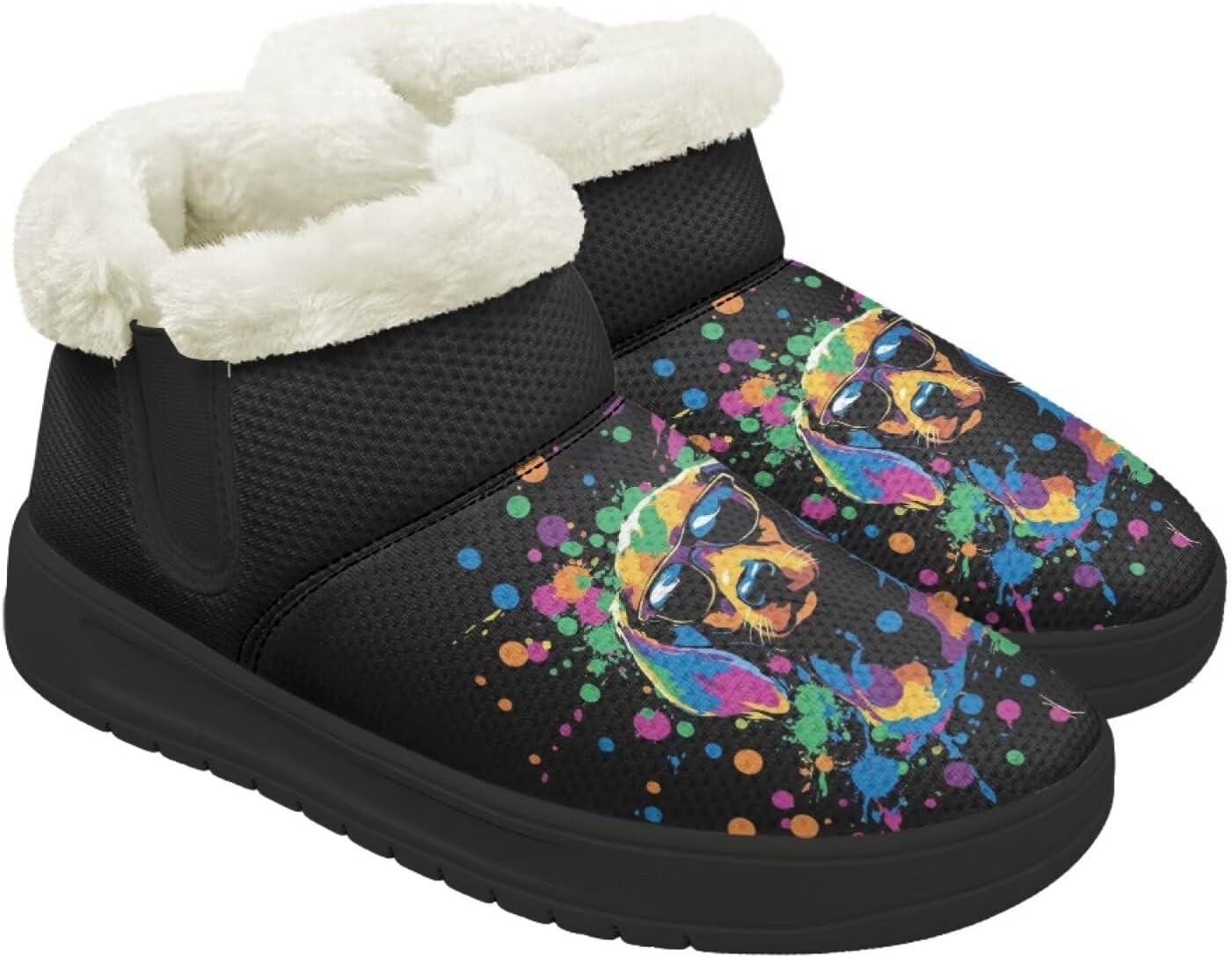 

Мужские зимние ботинки Qoiuvncy, повседневные сапоги для снега, для мужчин, уютные с меховой подкладкой, теплые, с низким верхом, Dog