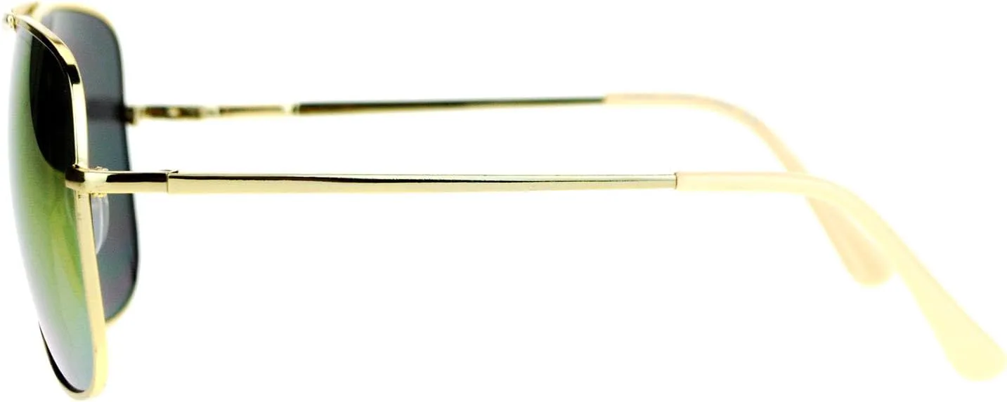 

Квадратные солнцезащитные очки-авиаторы, увеличенного размера, модные, в золотистой металлической оправе, с зеркальными линзами PASTL, Gold (Orange Mirror)