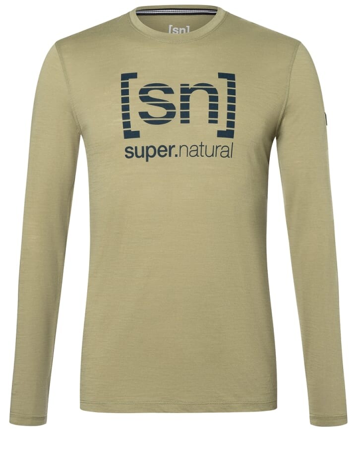 

Лонгслив super.natural Merino Longsleeve GRID LOGO LS, зеленый