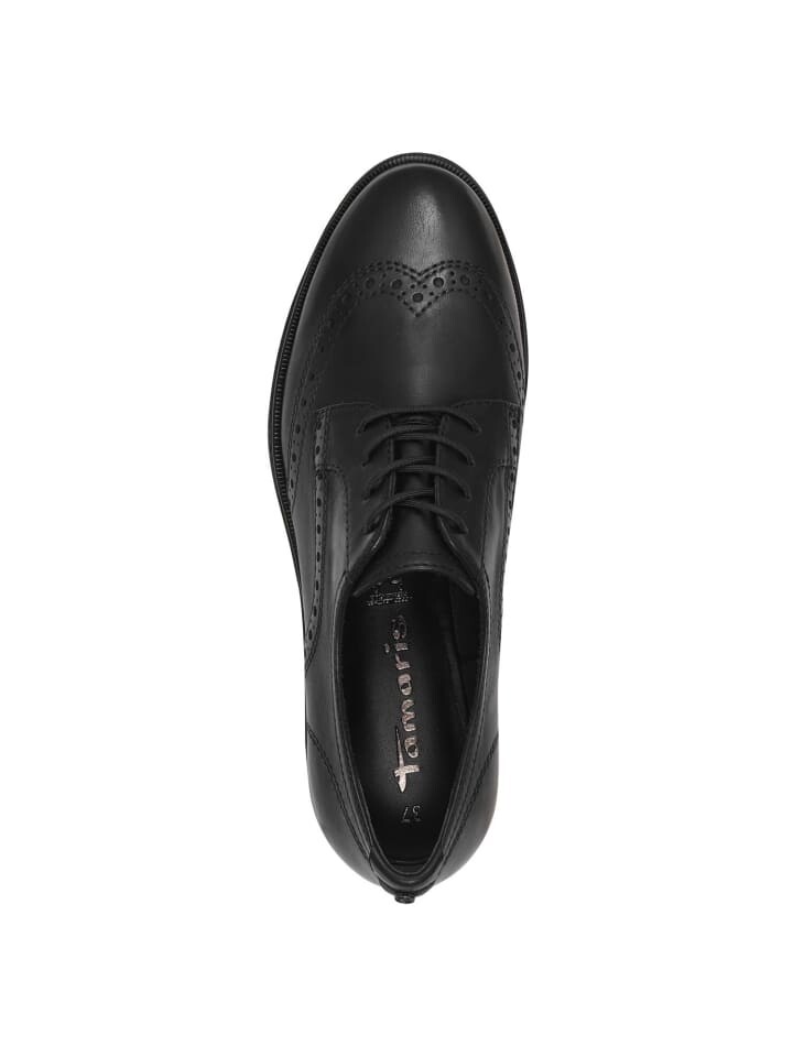 Элегантные туфли на шнуровке Tamaris Halbschuh, цвет BLACK LEATHER — фото 2