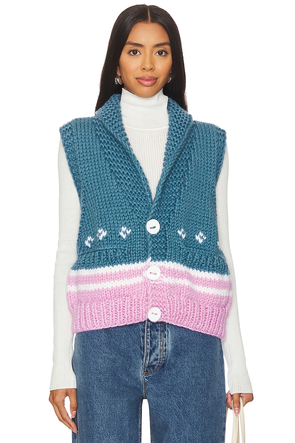 

Жилет в скандинавскую полоску Gogo Sweaters, цвет midnight