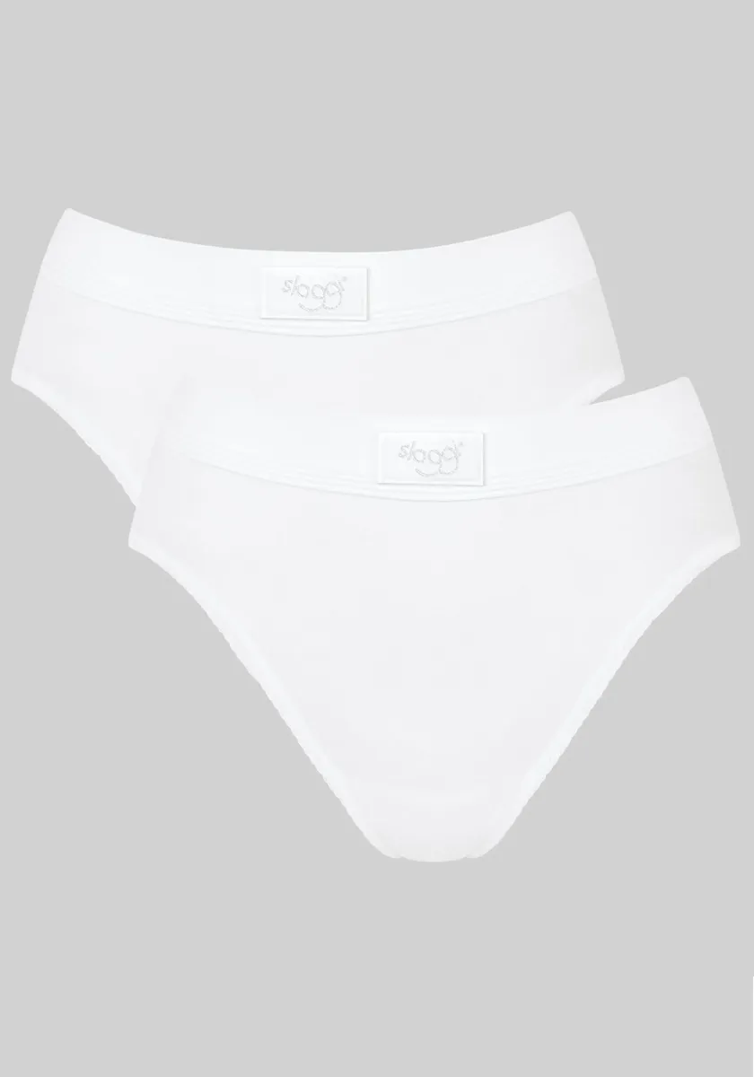 

Трусы-брифы sloggi "Double Comfort Tai 2P" (2 шт. в упаковке), с логотипом на поясе, белый