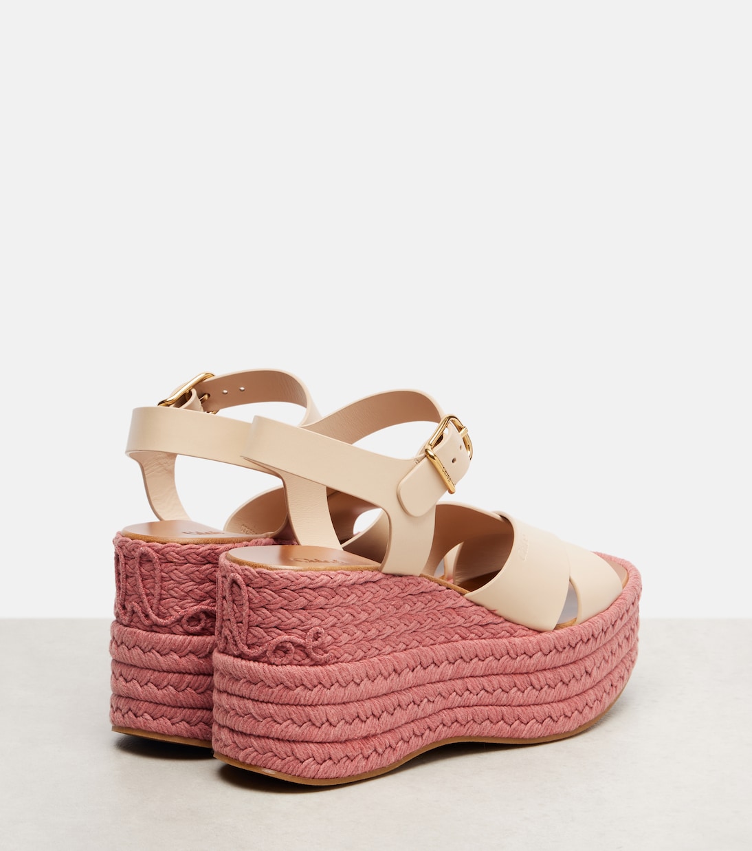 Кожаные эспадрильи Isla на клиновидной подошве Chloé, Sweet Beige — фото 2
