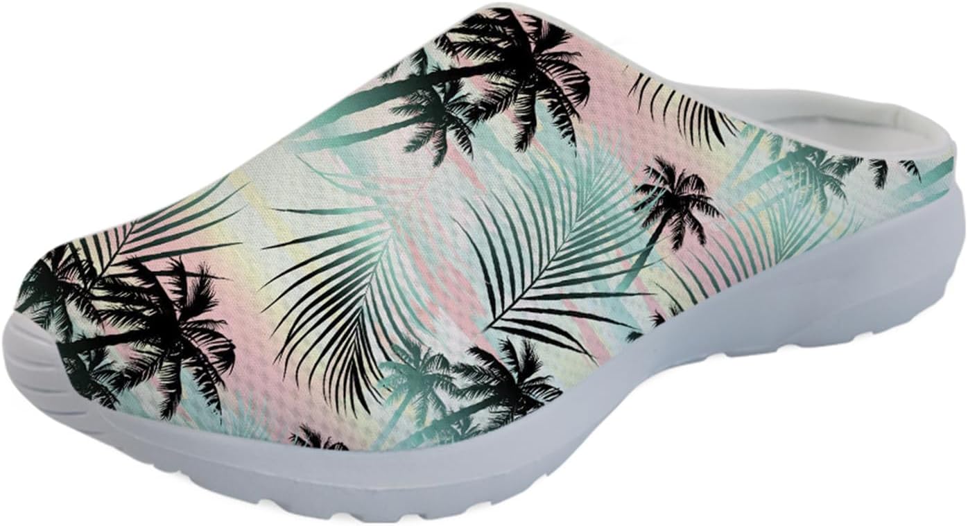 

Мужские садовые сабо GLENLCWE Blue Sea Turtle, сетчатые, мягкие и удобные мюли и сабо, легкие, на липучке, для прогулок, кроссовки, пляжные сандалии, легкие, Hawaiian Palm Tree