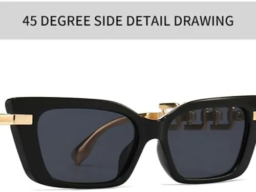 

Модные солнцезащитные очки «кошачий глаз» 2026 года для женщин, ретро-очки с металлической цепочкой, защита от УФ-излучения UV400, панк-очки MTZJH, White Black