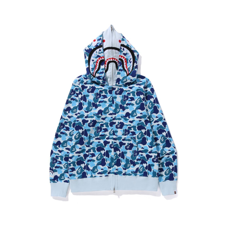 Худи Bape Abc Camo Double Shark на молнии, осень/зима 2023 A Bathing Ape, gyx/medium серый — фото 4