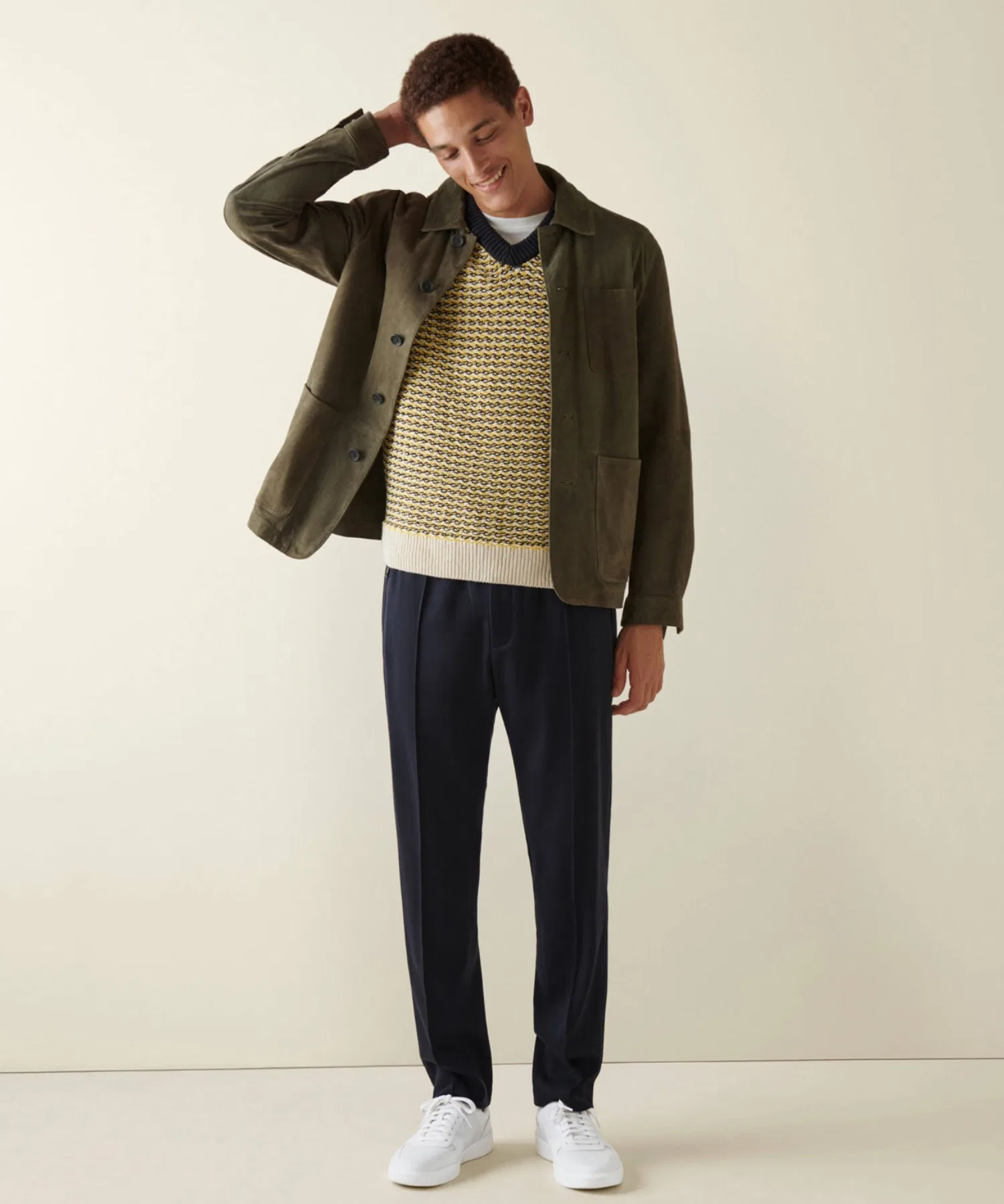 Мужские кроссовки COLE HAAN Grand Crosscourt из натуральной кожи белые — фото 4