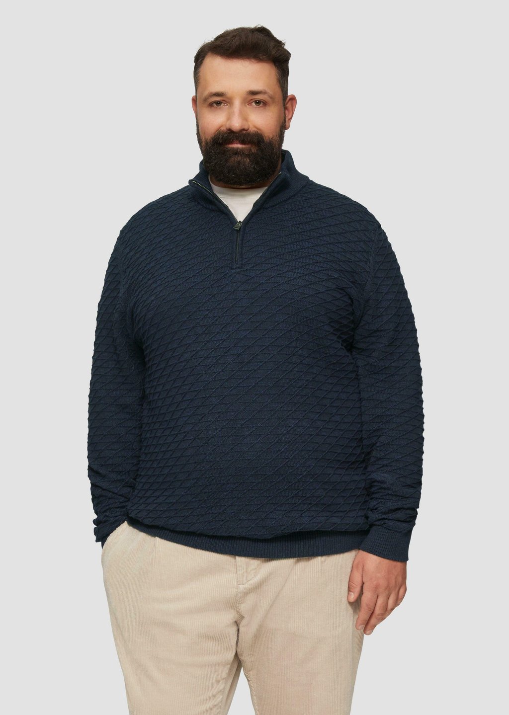 

Джемпер STRUKTURIERTER MIT HALF-ZIP s.Oliver, темно-синий