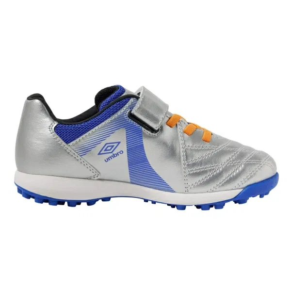 Детские футбольные бутсы Umbro Accerator SB JR Wide +GAINA, серебристый/синий, размер 22.5cm - 34.5 RU — фото 3