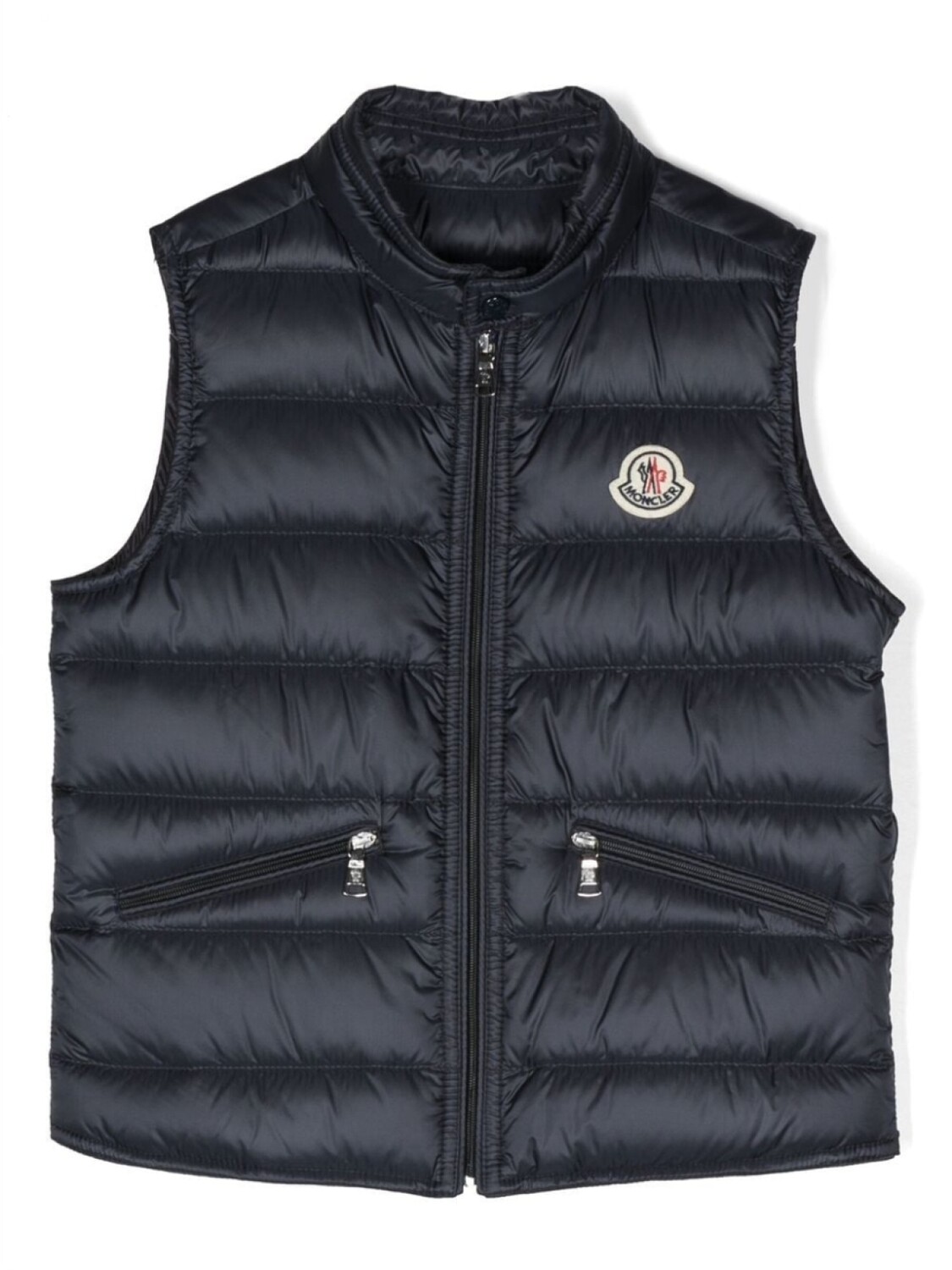 

Moncler Enfant дутый жилет с нашивкой-логотипом, синий