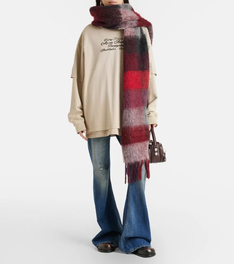 2025F джинсы-клеш с потертостями Acne Studios, синий — фото 2
