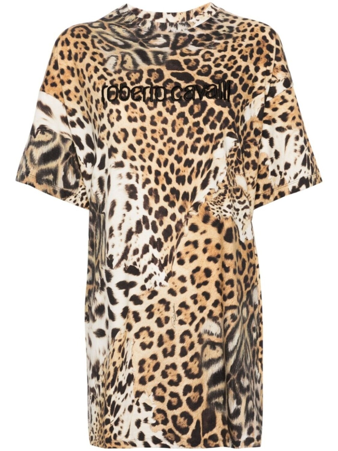 

Roberto Cavalli платье-футболка мини с принтом Jaguar Skin, нейтральный цвет