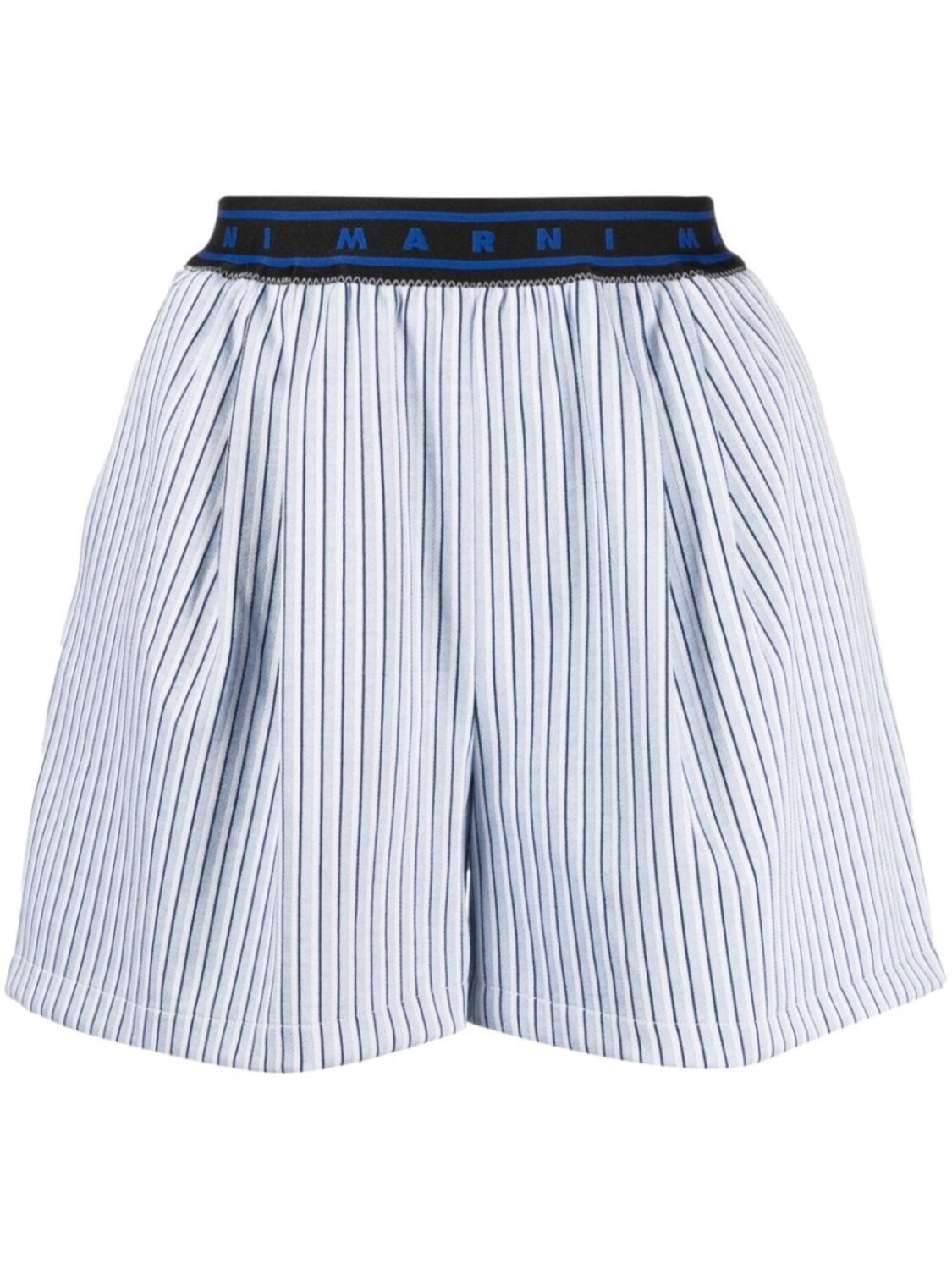 

Marni шорты в полоску с логотипом на поясе, синий