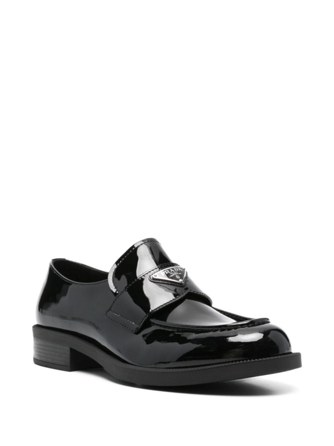 

Prada мокасины с треугольным логотипом, черный