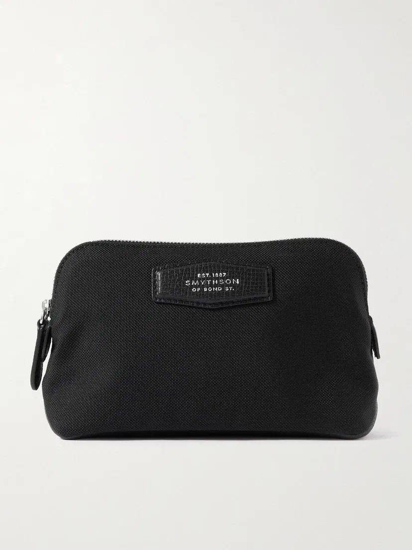 Клатч Norton из парусины с отделкой из кожи Smythson, черный