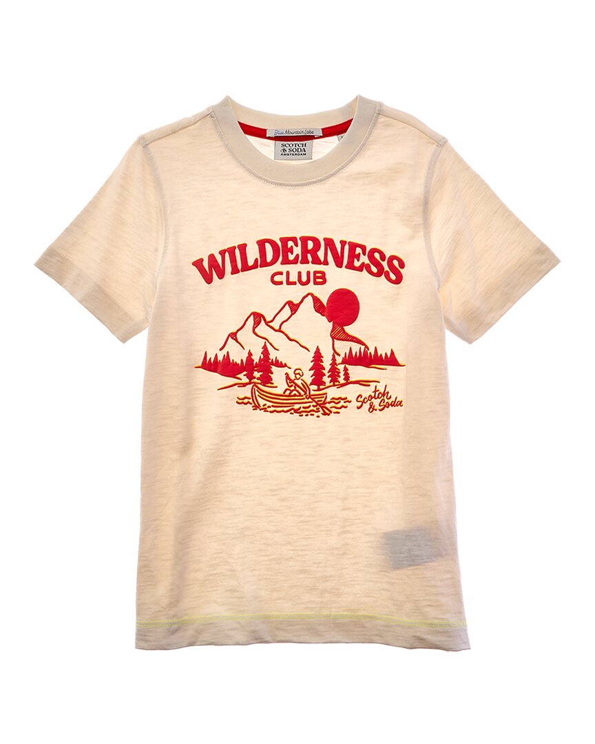 

Футболка Scotch & Soda Regular-Fit с рисунком, бежевый