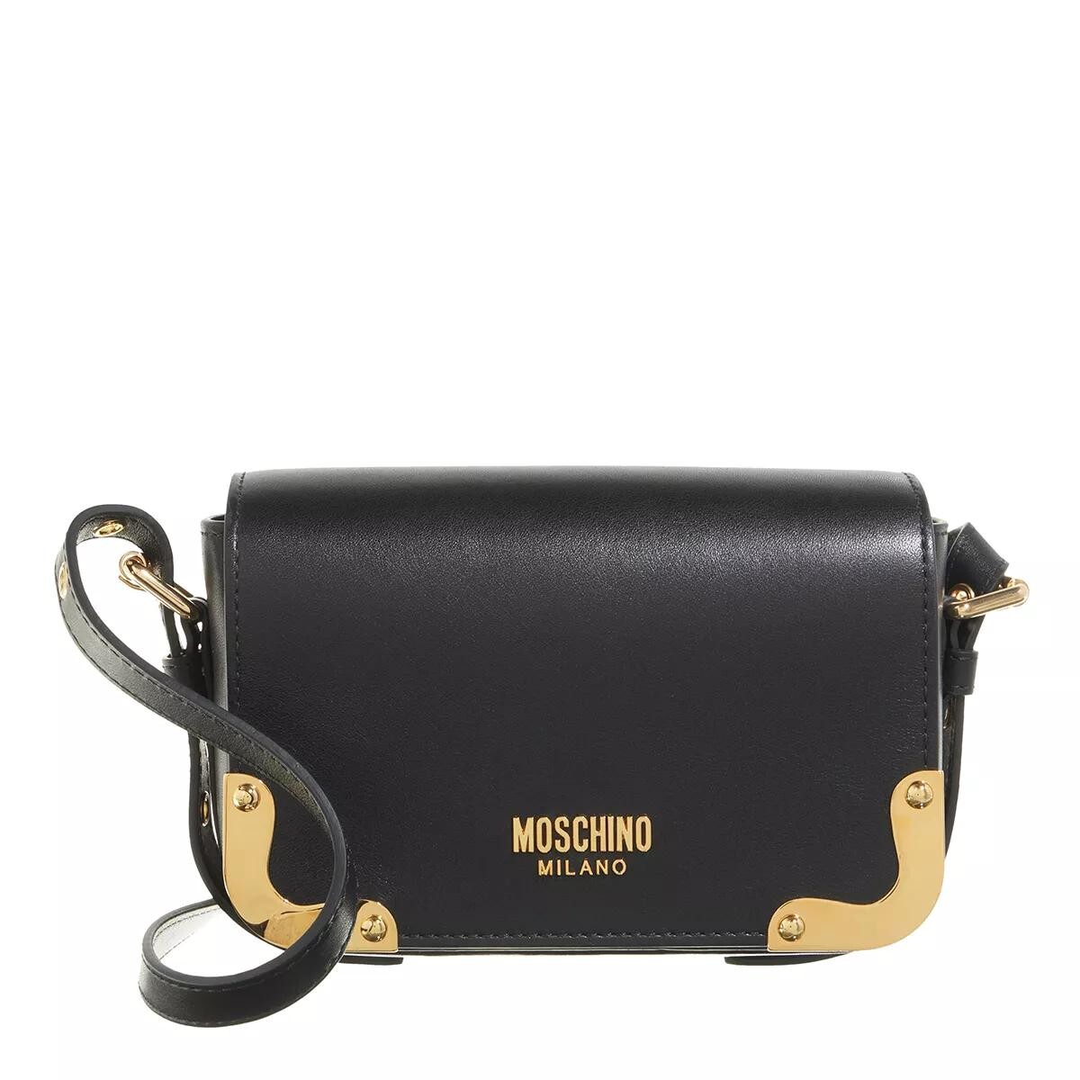 

Металлическая угловая сумка на плечо Moschino, черный