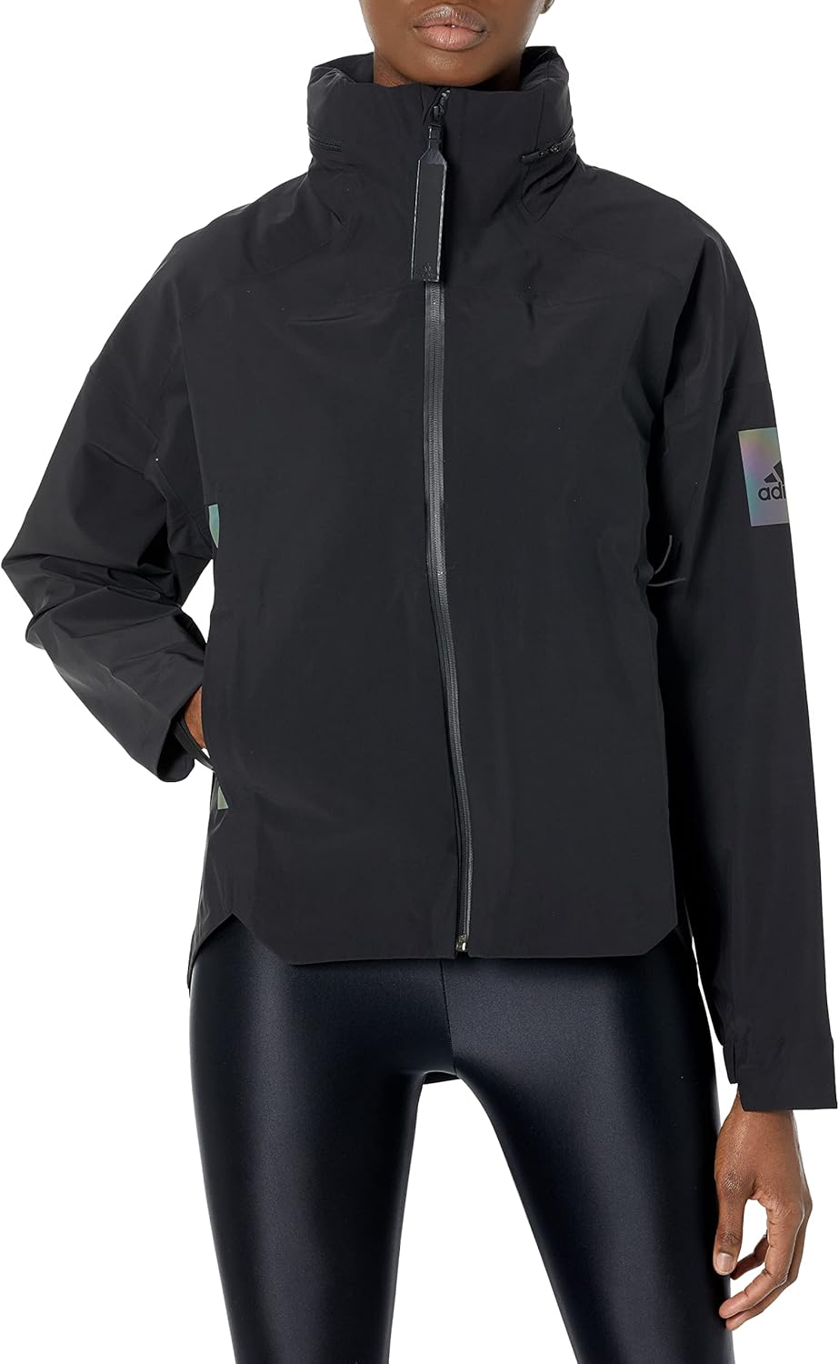 

adidas Женская куртка Myshelter, Black/Rainbow Reflective