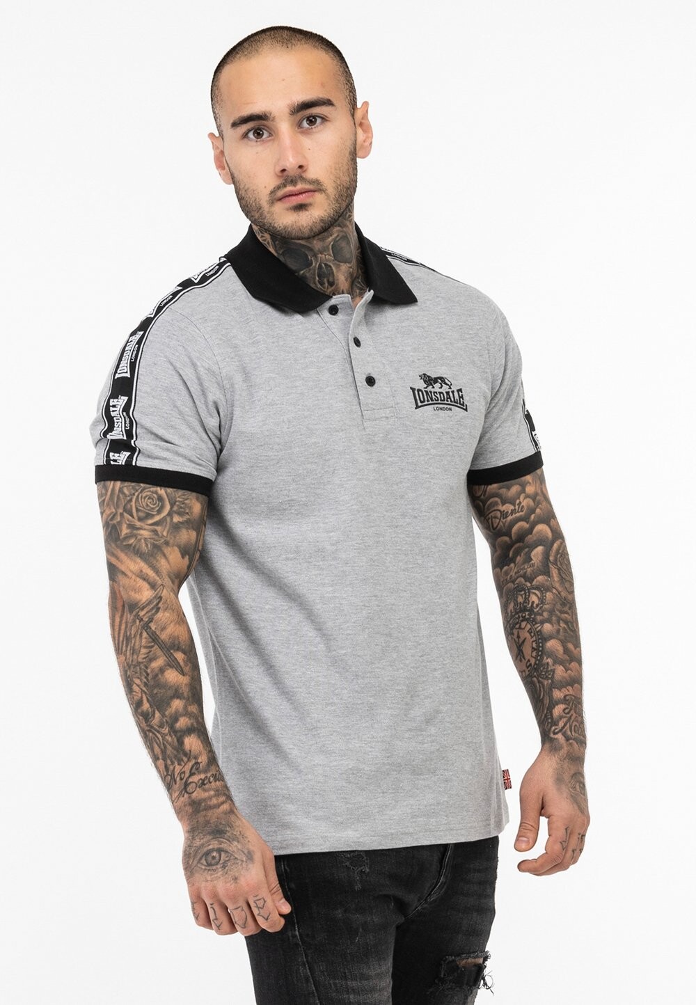 

Рубашка-поло NORMALE PASSFORM Lonsdale, цвет marl grey black white