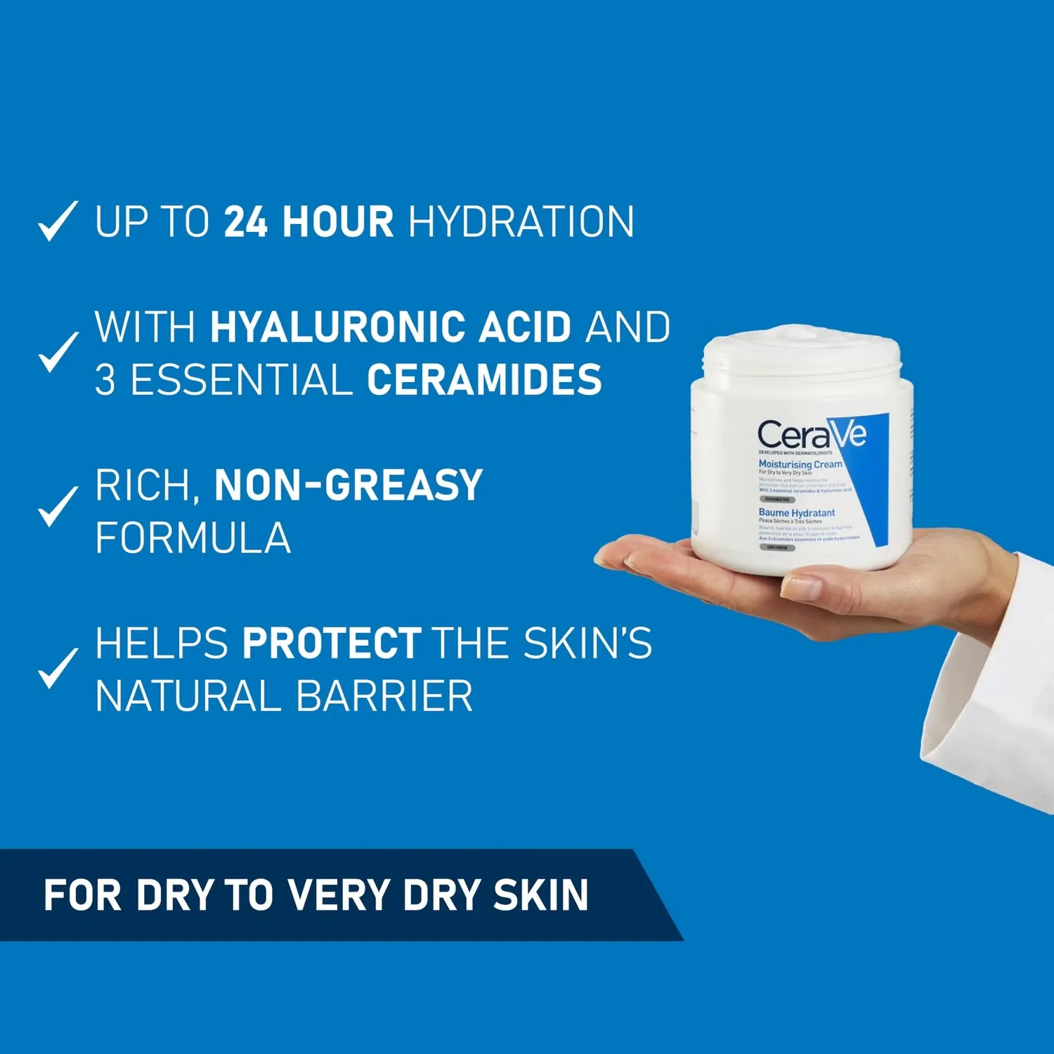 Evening Moisturizing Routine для сухой кожи, лица и тела Увлажняющий крем с гиалуроновой кислотой Cerave — фото 3