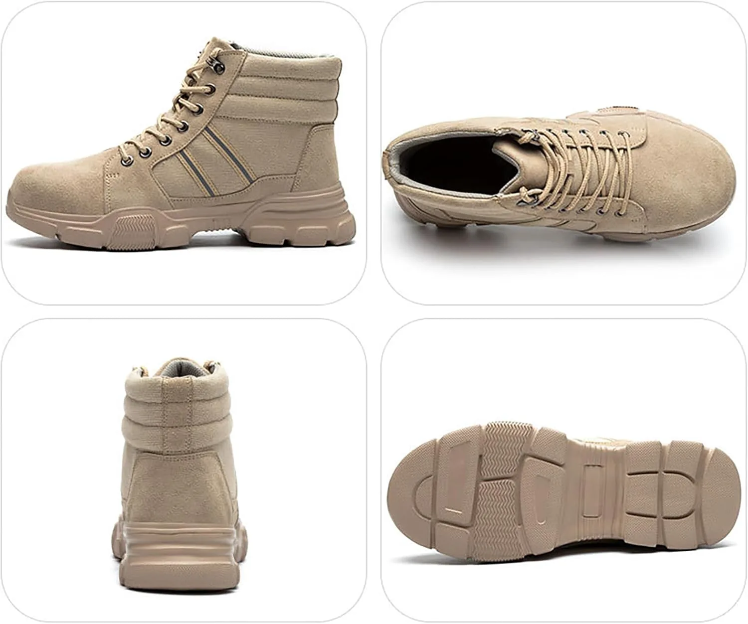 

Кроссовки с металлическим носком для мужчин и женщин, защитная обувь, легкие рабочие ботинки, противоскользящие промышленные защитные композитные ботинки AUXDIQ, хаки