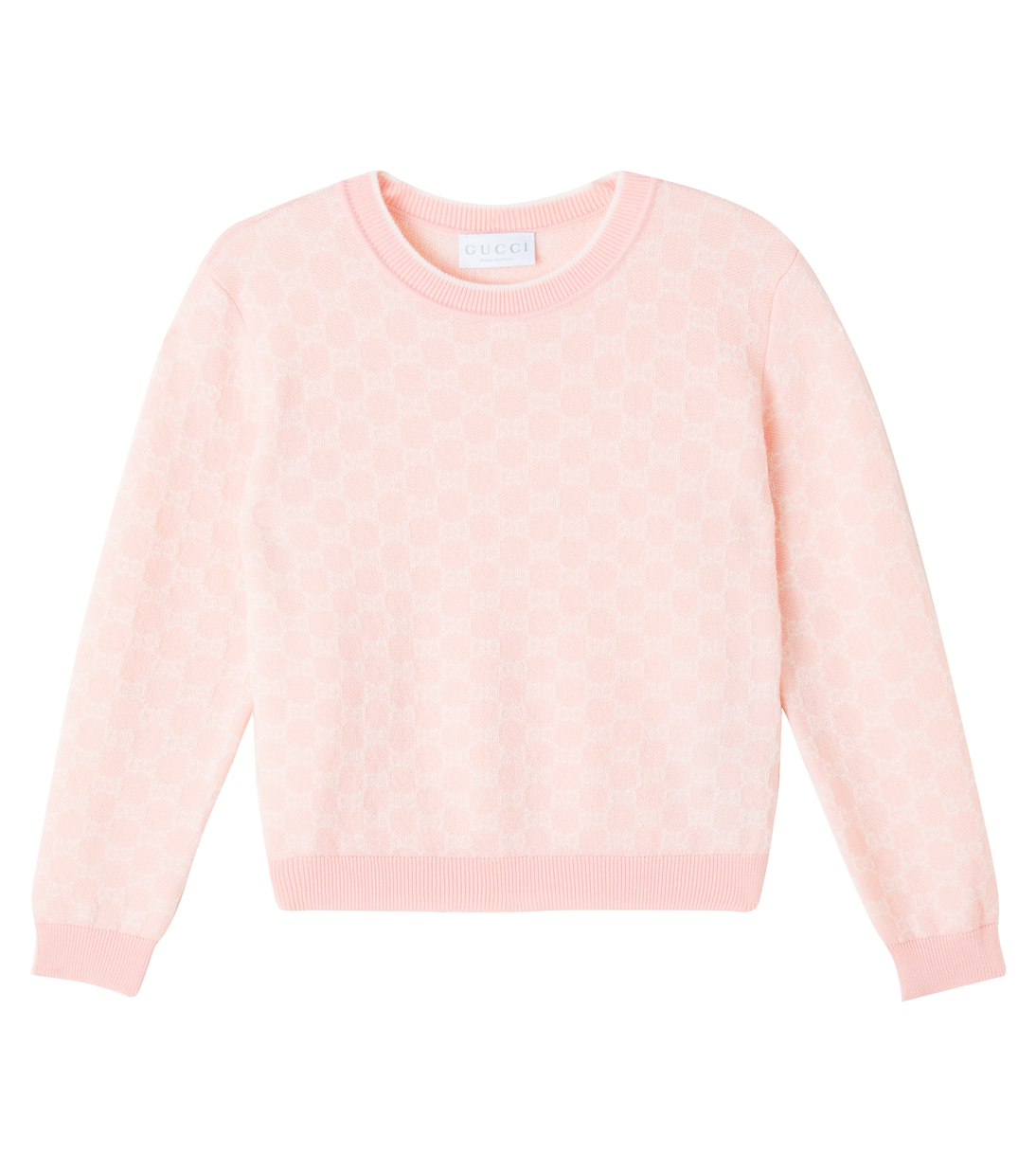 

GG шерстяной свитер с жаккардовым узором Gucci Kids, Pale Rose/White