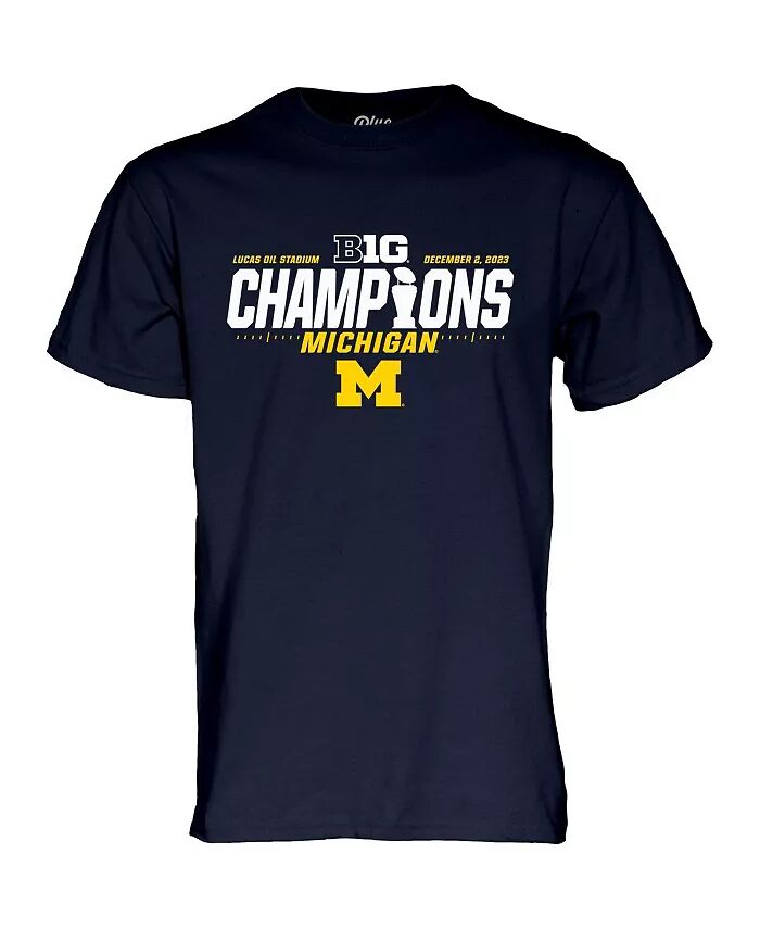 

Мужская темно-синяя футболка Michigan Wolverines 2023 Big Ten Football Conference Champions Locker Room Blue 84, синий