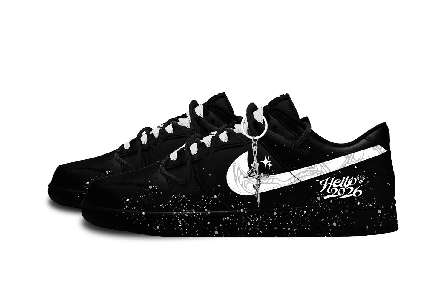 Dunk Ink Dyed Star Key Abrasion Resistant Low top Skateboard Shoes Unisex Nike, черный — фото 4