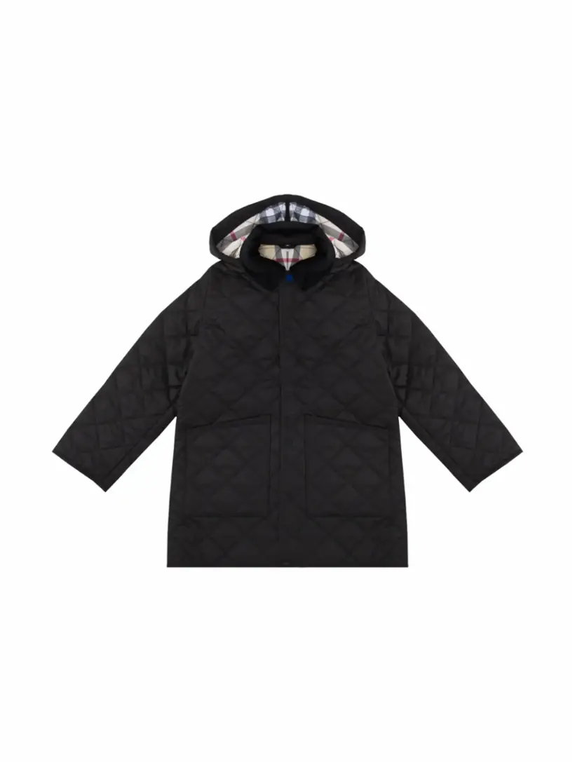 

Удлиненная куртка с капюшоном Burberry, черный