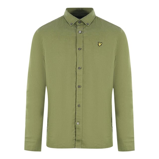 

Оксфордская рубашка узкого кроя с длинными рукавами Lyle & Scott, зеленый