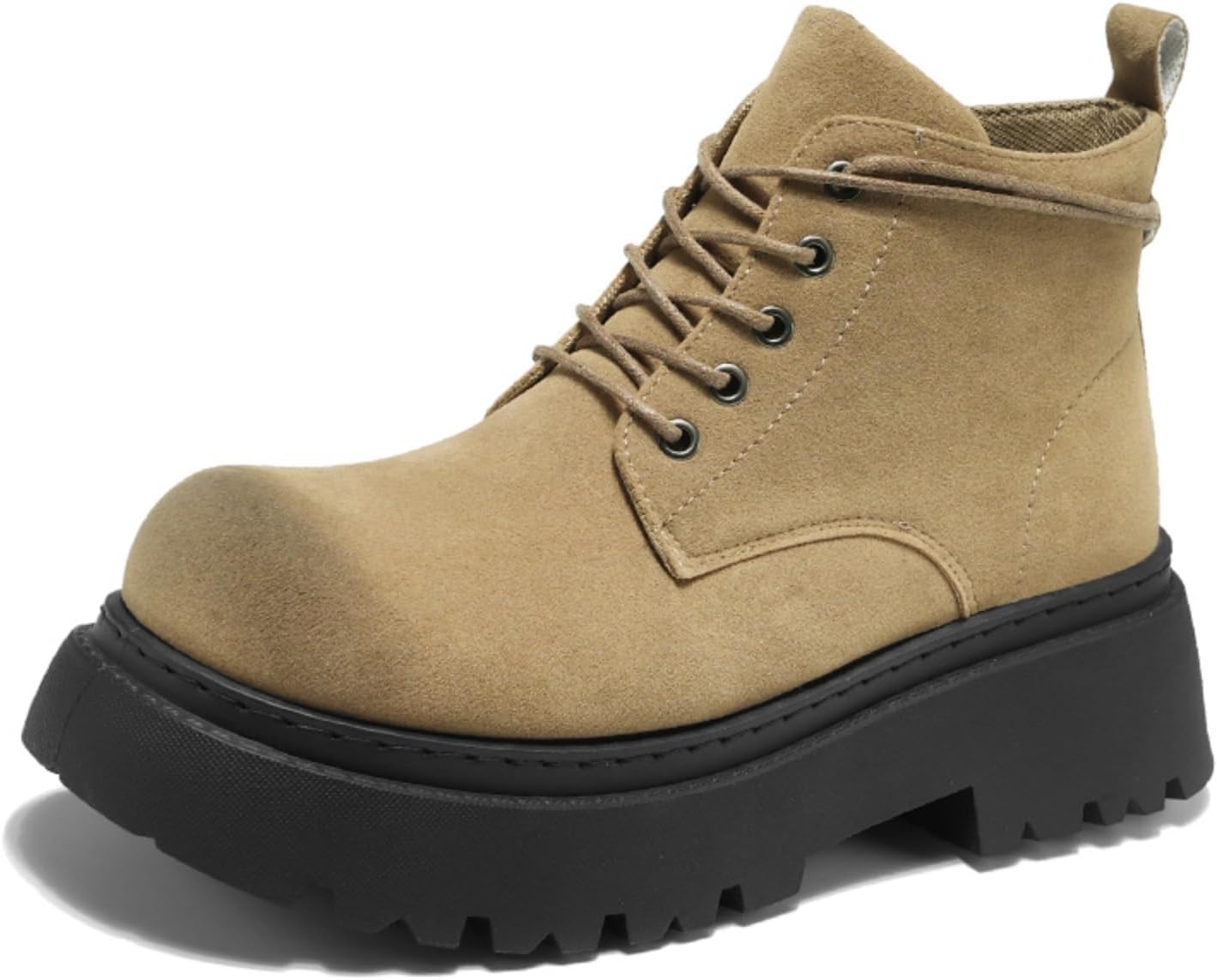 

Мужские замшевые ботинки Чакка с толстой резиновой подошвой, повседневные шнурованные ботинки до щиколотки для прогулок на улице, удобные с круглым носком, ботинки с износостойким верхом Kelibasi, хаки