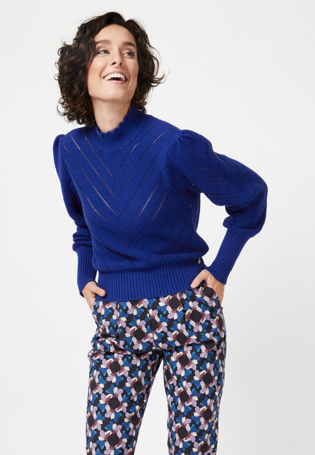 

Вязаный свитер OPORTO-MADRID BLVD WITH PUFF SLEEVES 4funkyflavours, цвет blue
