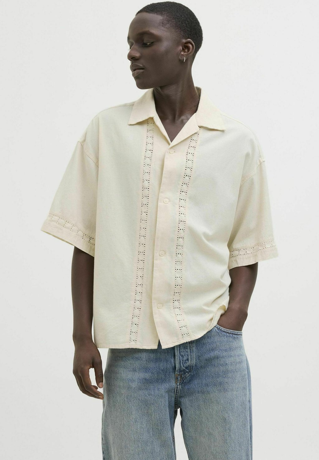 

Повседневная рубашка WIDE FIT Jack & Jones, бежевый