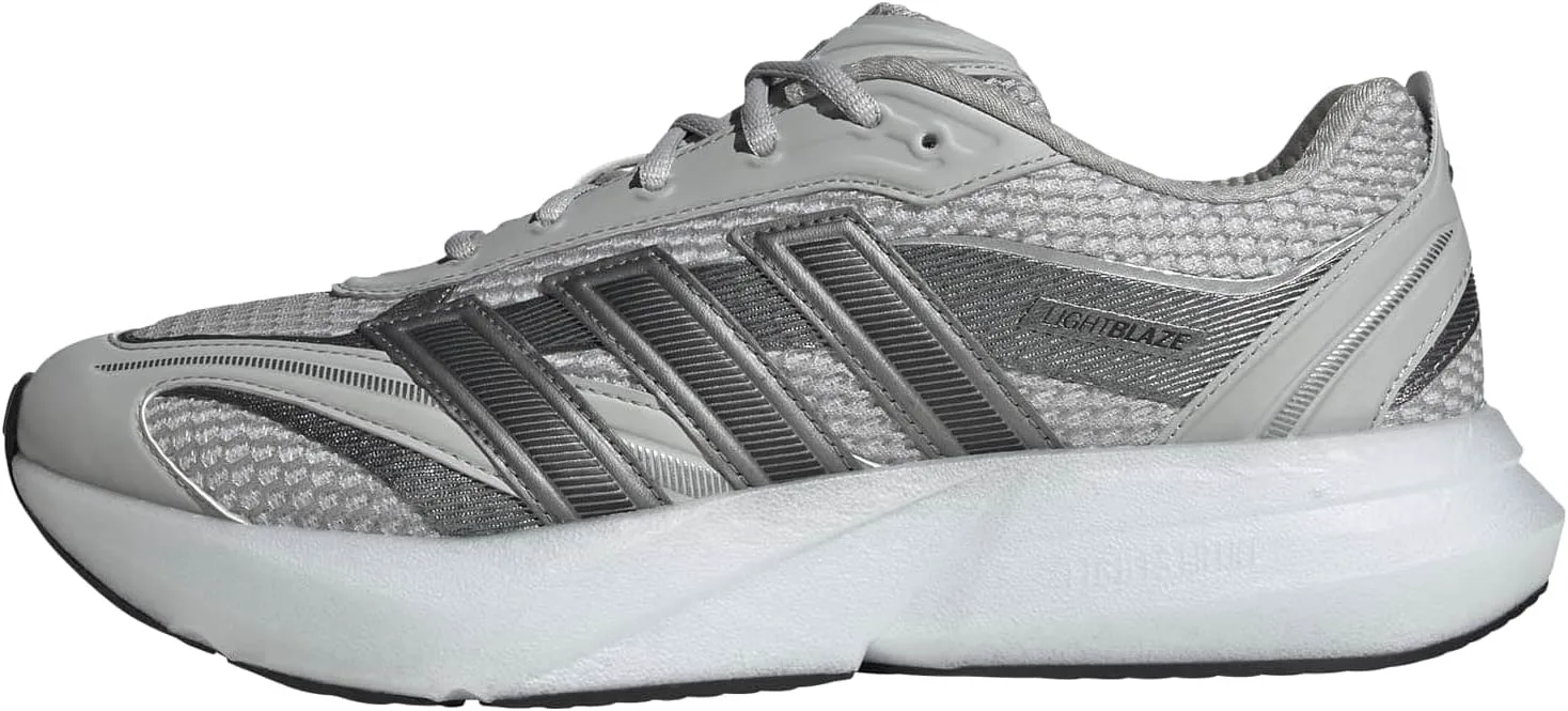 Мужские кроссовки Adidas Lightblaze Glow на шнуровке для повседневной носки - синие, серый/металлик/черный