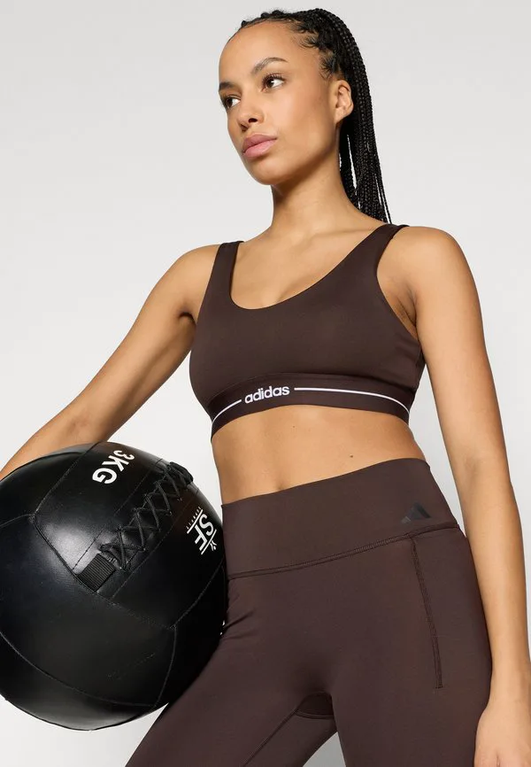 Спортивный бюстгальтер q1 hyg ls средней поддержки Adidas Performance, Aurora Coffee — фото 4