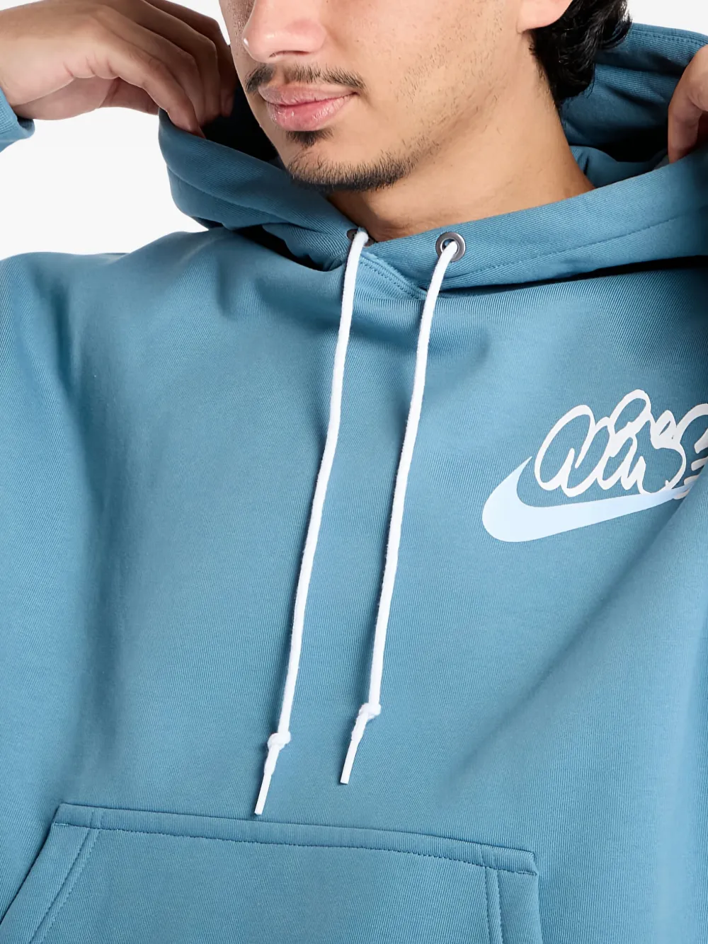 Худи с принтом Nike, синий — фото 4