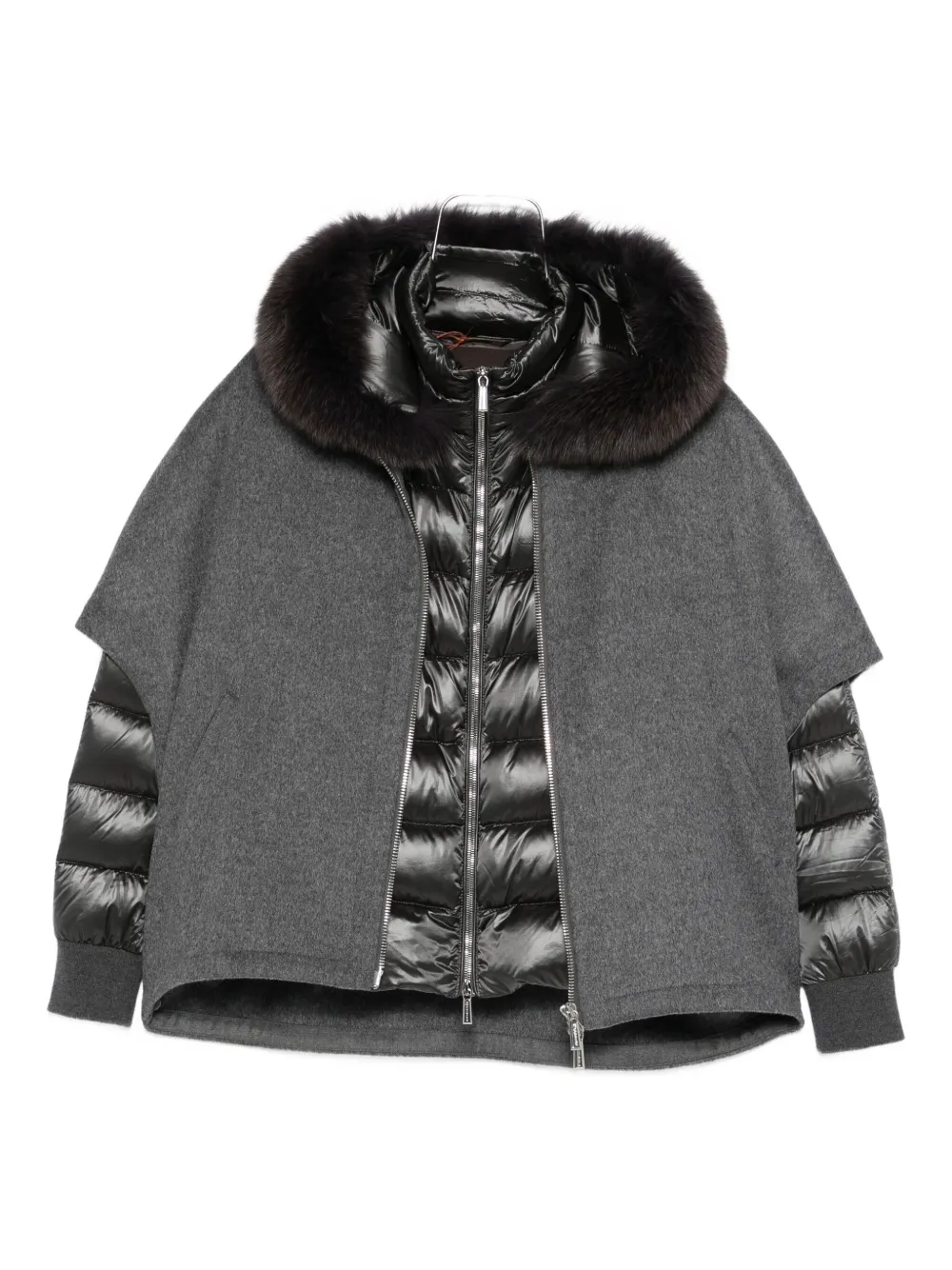 

Куртка с капюшоном и многослойным дизайном Moorer, серый