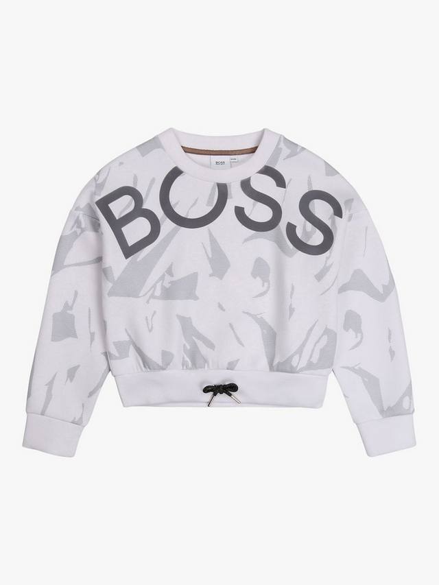 

BOSS Kids' укороченный свитшот HUGO BOSS, White