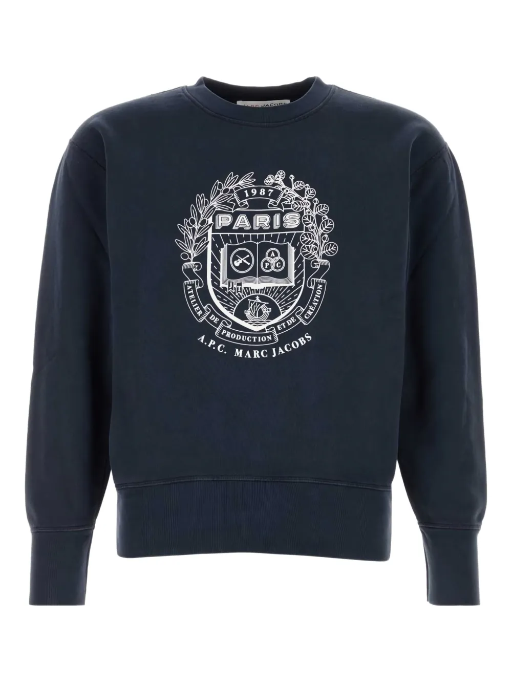 

Короткий свитшот X Marc Jacobs с надписью "Paris" A.P.C., синий