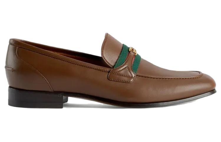 Туфли мужские Gucci Low-Top с логотипом, коричневый — фото 2