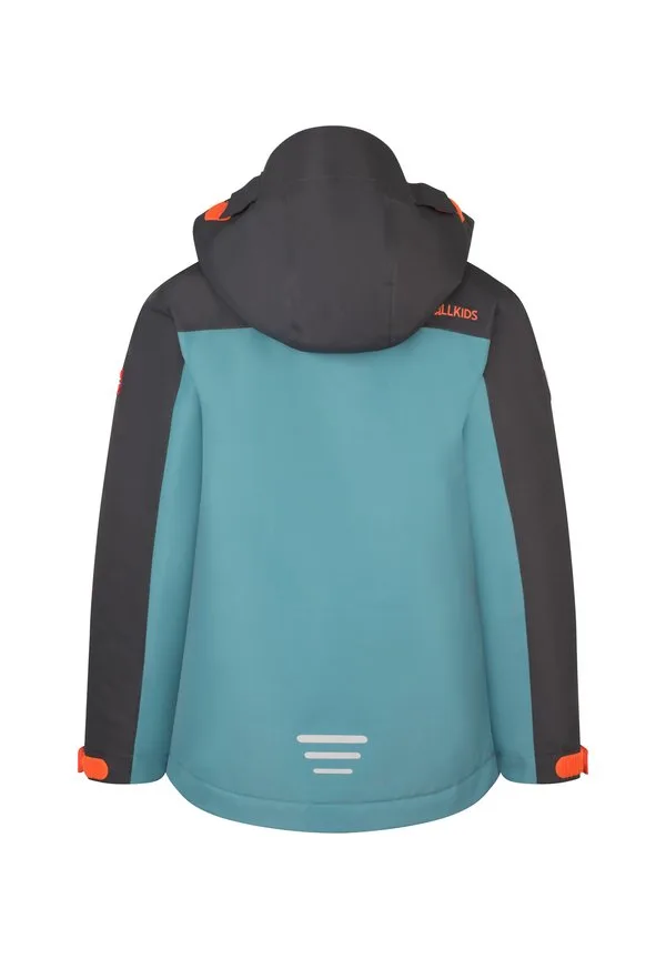 Зимняя куртка holmenkollen лыжная куртка Trollkids, Stormy Blue/Black/Flame Orange — фото 2