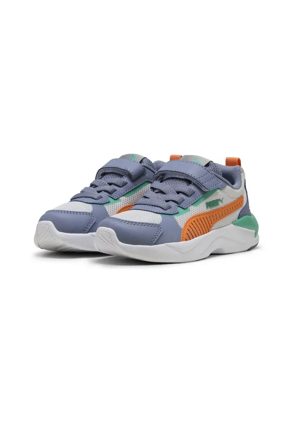 Кроссовки xray 3 Puma, Feather Gray Melon Glow Gray Sky Vibrant Green — фото 2