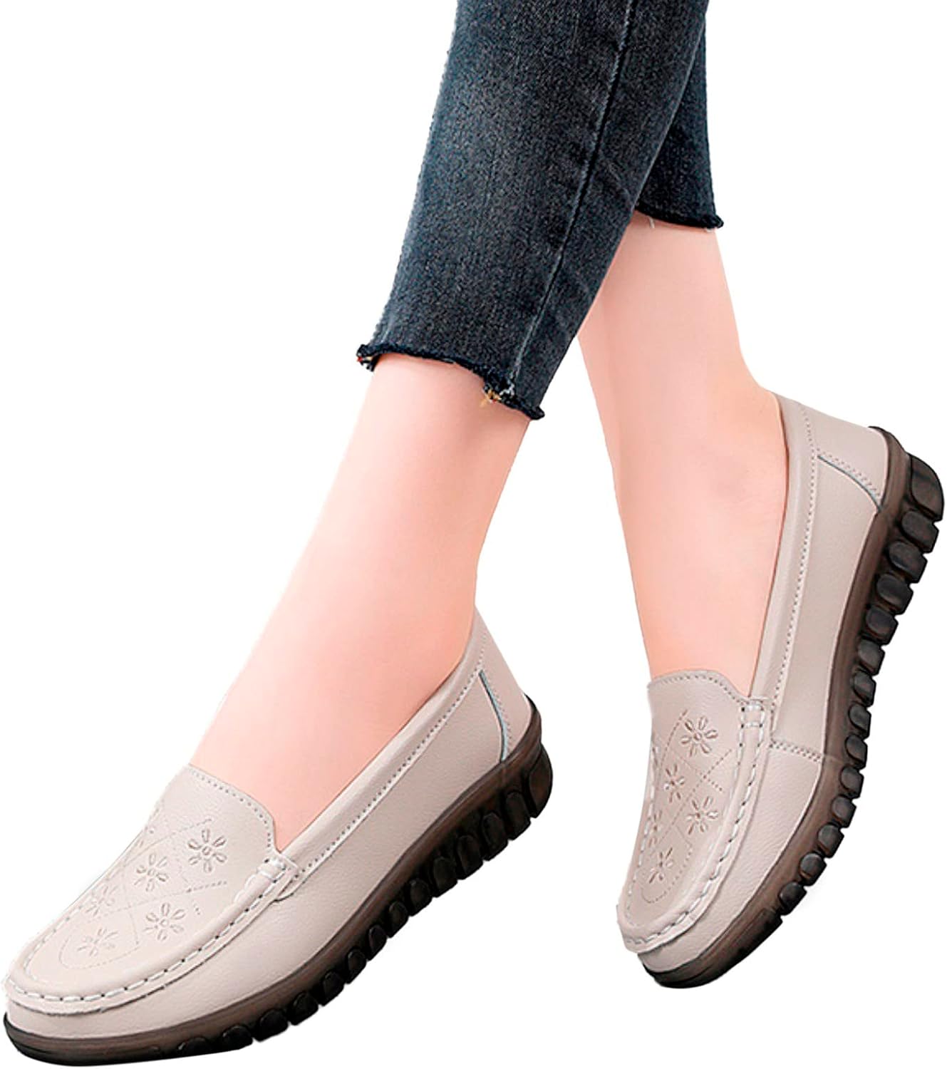 

Женские лоферы Hbeylia Retro Slip On, модные повседневные туфли с крупной пуговицей, дышащая ткань, нарядные туфли-оксфорды, удобные балетки для работы, для медсестры, бежевый