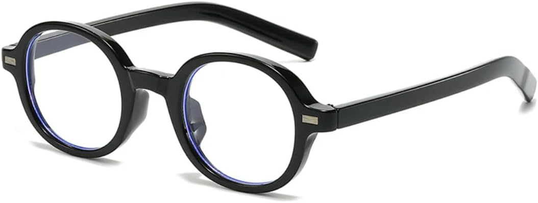 

Круглые солнцезащитные очки для женщин, модные, с прозрачными линзами с градиентом, защита от УФ-излучения UV400; для мужчин, в стиле ретро-панк с заклепками UATXTAU, Black Clear