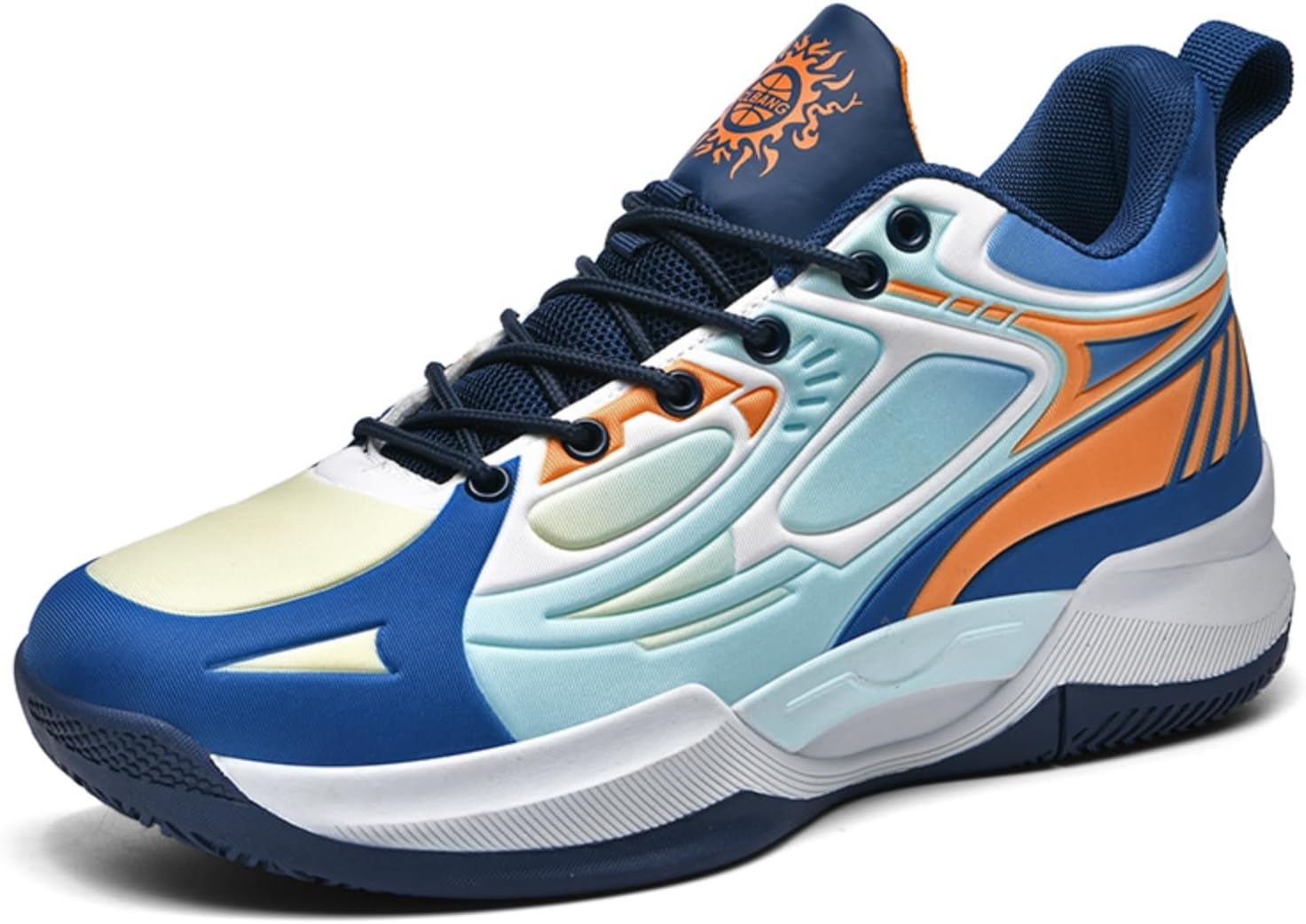 

Мужские дышащие баскетбольные кроссовки Boaobaihuo с высокой шнуровкой, модные, удобные, с подошвой, предотвращающей скольжение, для бега, прогулок и тренировок, синий