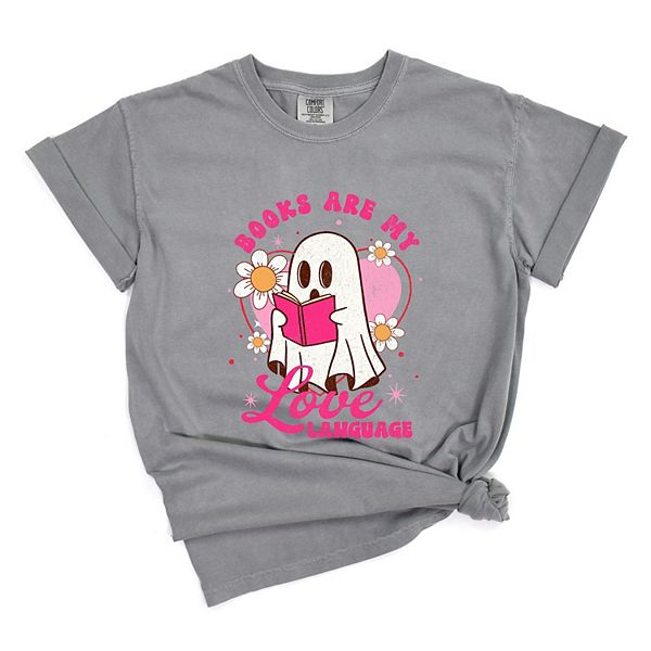 

Футболка Books are my love language ghost Simply Sage Market, Grey